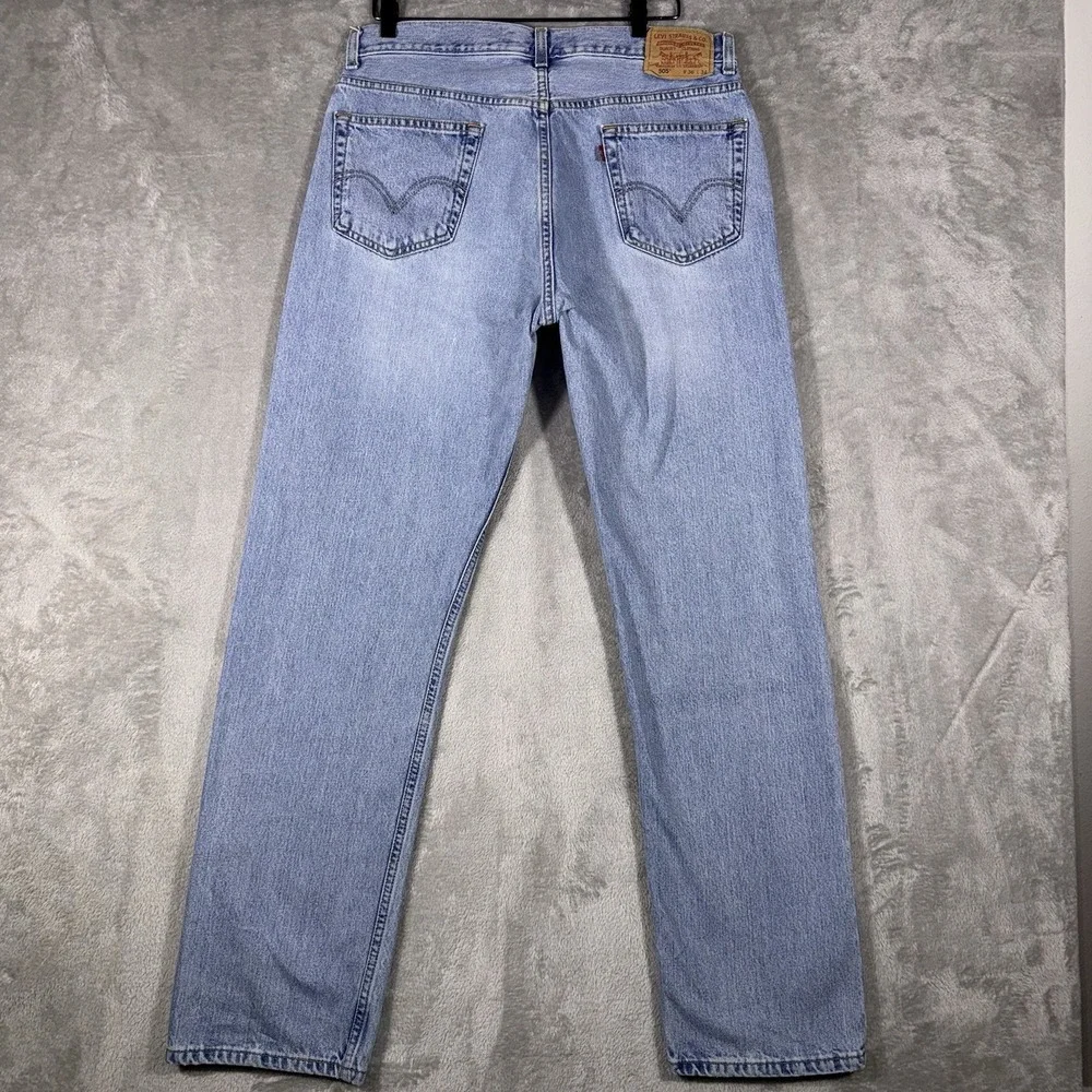 Vintage Levi's 505 Jeans Mens 35x33 Regular Fit Straight Leg 2000s Batwing‎ Y2K